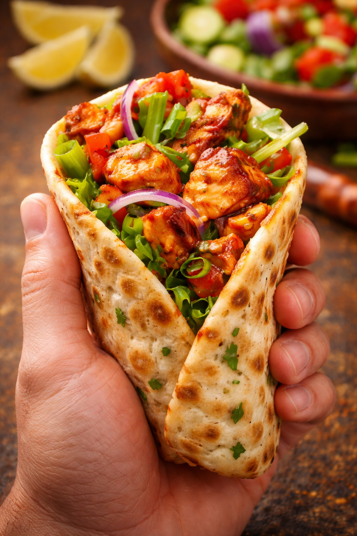 Chicken Salad Naan Wrap