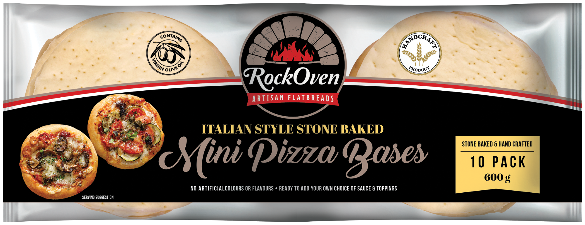 RockOven Mini Pizza Bases 10 Pack 600g